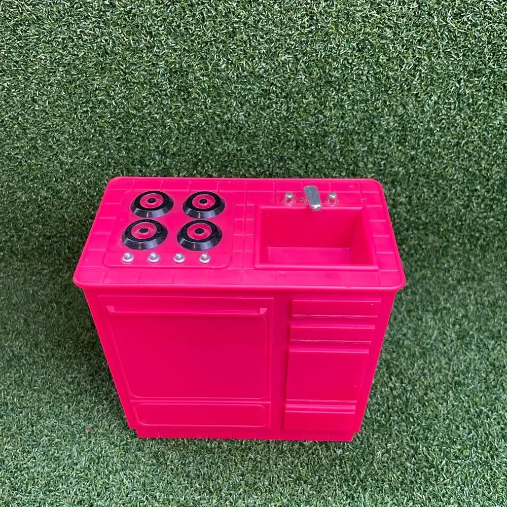 Vintage 1993 Barbie Kitchen Toy Stove Sink Unit Playset